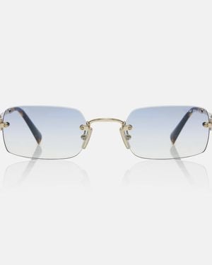 Miu Miu Logo Rectangular Sunglasses - Blue