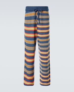 The Elder Statesman Hose Leo Aus Kaschmir Und Baumwolle - Blau