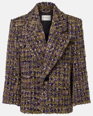 Saint Laurent Wool-Blend Tweed Jacket - Brown