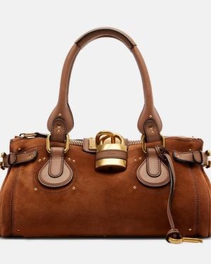 Chloé Paddington Suede Shoulder Bag - Brown