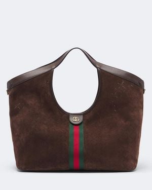 Gucci Bolso Giglio Large De Ante Con Web - Marrón