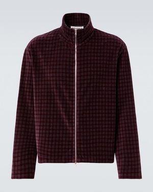 Our Legacy Shrunken Cotton-Blend Velour Jacket - Purple