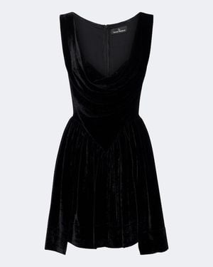 Vivienne Westwood Sunday Draped Velvet Minidress - Black