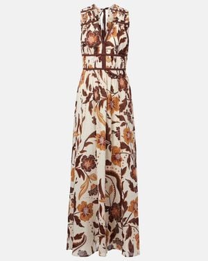 Poupette Chiara Floral Cotton Maxi Dress - Metallic