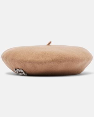 Roger Vivier Verziertes Barett Aus Wolle - Natur