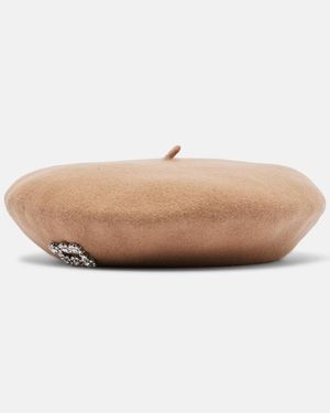 Roger Vivier Verziertes Barett Aus Wolle - Natur