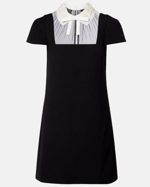 black knit bow mini dress self portrait self-portrait - Black Knit Bow Mini Dress main image 1