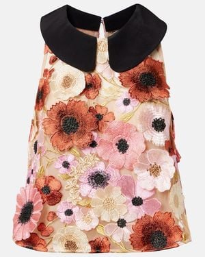 Dorothee Schumacher Blooming Meadow Silk-Trimmed Top - Pink