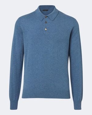 Rubinacci Polo-Pullover Aus Cashmere - Blau