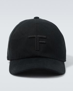 Tom Ford Logo Embroidered Cotton Baseball Cap - Black