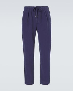 Polo Ralph Lauren Linen Straight Trousers - Blue