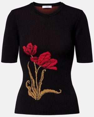 Erdem Floral Jacquard Top - Black