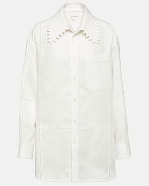 Bottega Veneta English Embroidery Linen Shirt - White