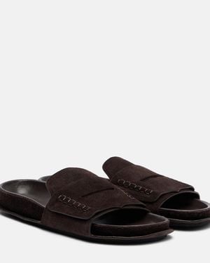 Jacquemus Suede Slides - Black