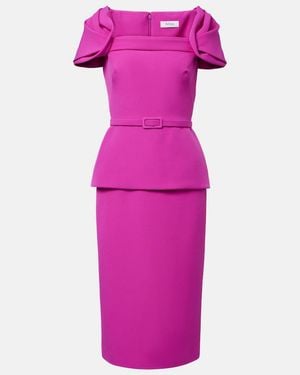 Safiyaa Belted Peplum Midi Dress - Pink
