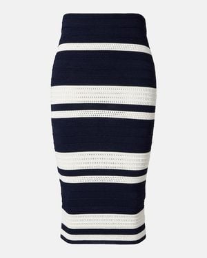 Ralph Lauren Striped Knitted Pencil Skirt - Blue