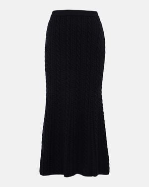 Alessandra Rich Maxi Wool Skirt - Schwarz