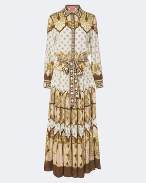 La DoubleJ Bellini Printed Voile Shirt Dress - Metallic