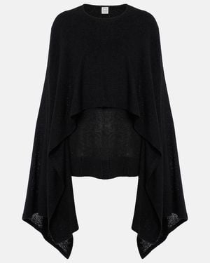 TOTEME Draped Silk Top - Black