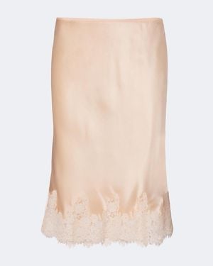 Doen Elowette Lace-Trimmed Silk Satin Slip Skirt - Natural