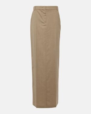Max Mara Circe Virgin Wool Maxi Skirt - Natural