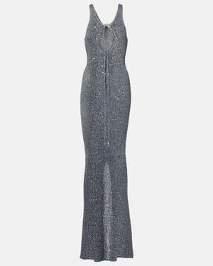 Bananhot Jules Sequined Knitted Maxi Dress - White
