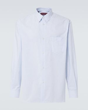 Gucci Striped Cotton Poplin Shirt - White