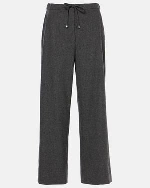 Max Mara Florida Wool Straight Trousers - Grey