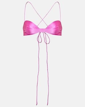 The Sei Silk Charmeuse Bra Top - Pink