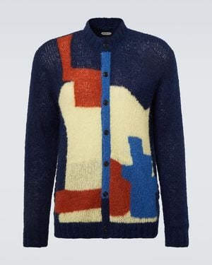 Bode Cardigan Chapeau Aus Einem Alpakawollgemisch - Blau