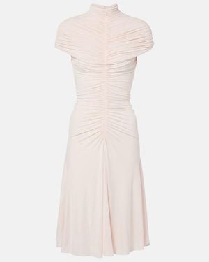 Alaïa Ruched Jersey Midi Dress - Pink