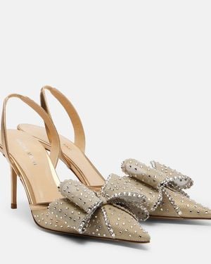 Mach & Mach Le Cadeau 85 Mesh Slingback Pumps - Metallic