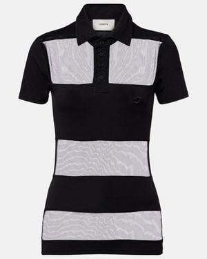 Coperni Paneled Cotton-Blend Crop Top - Black