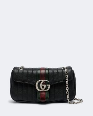 Gucci Schultertasche Gg Marmont Small Aus Leder - Schwarz