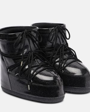 Moon Boot Icon Low Glitter Snow Boots - Black
