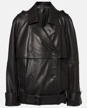 TOTEME Oversized Leather Jacket - Black