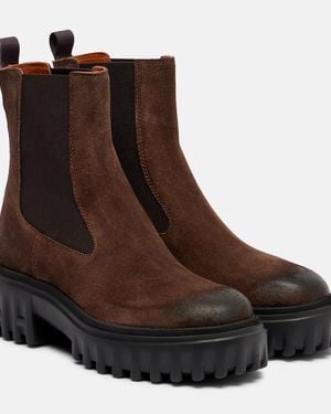 Hogan H700 Suede Chelsea Boots - Brown