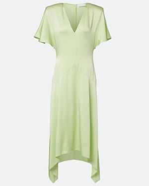 Stella McCartney Envers Satin Midi Dress - Green