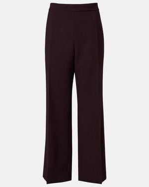 Chloé High-Rise Virgin Wool Wide-Leg Trousers - Purple