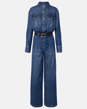 Self-Portrait Jumpsuit Aus Denim - Blau