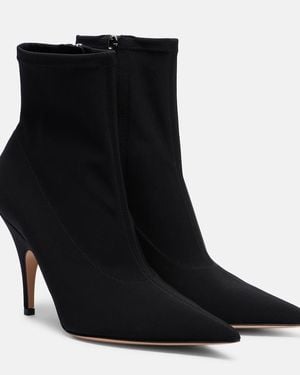 Gianvito Rossi Ankle Boots Tokyo Aus Canvas - Schwarz