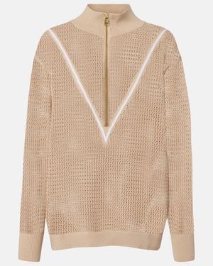 Varley Calva Open-Knit Cotton Half-Zip Jumper - Natural