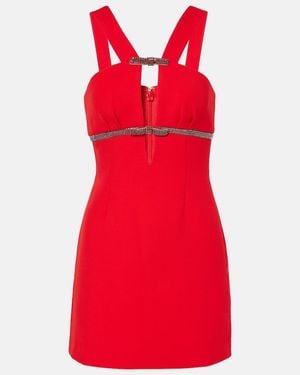 Self-Portrait Embellished Crepe Minidress - Red