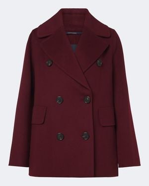 Max Mara Caban En Laine Vierge - Violet