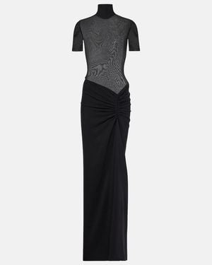 Christopher Esber Fusion Gathered Jersey And Crepe Maxi Dress - Black