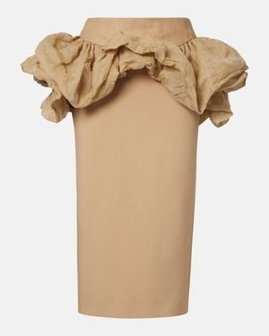 Max Mara Baccano Peplum Pencil Skirt - Natural