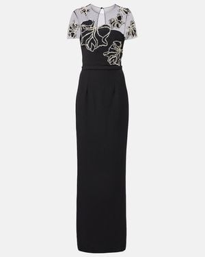 Safiyaa Embellished Crepe Gown - Black