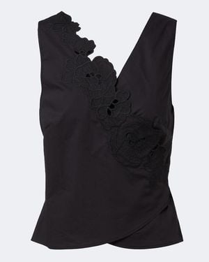 SIR. Klara Cotton Wrap Top - Black