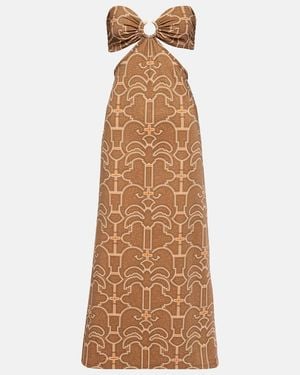 Johanna Ortiz Jungle Geometry Strapless Maxi Dress - Natural