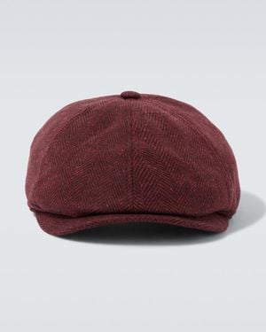Brunello Cucinelli Wool And Cashmere Newsboy Cap - Red